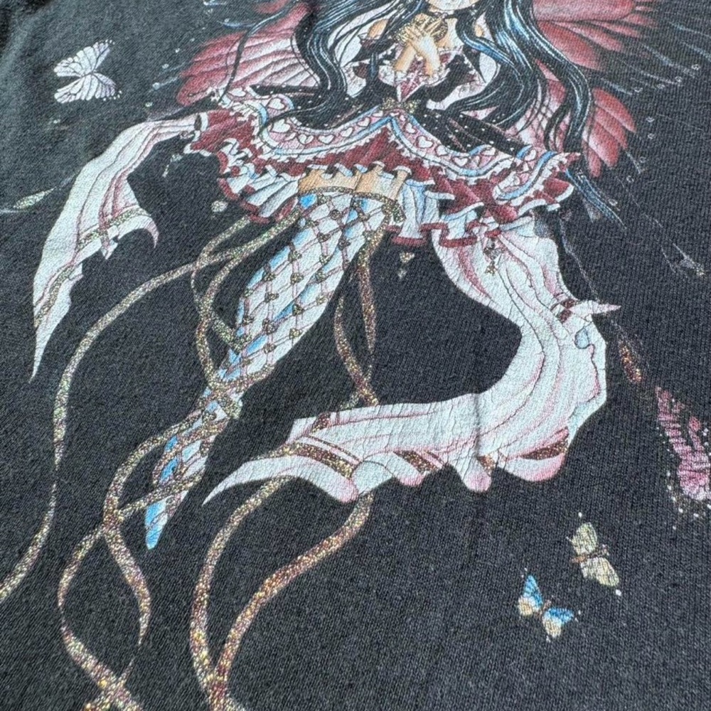 Ripple Junction Grunge Black and Pink Fairy Graphic Tee - Picture 4 of 7